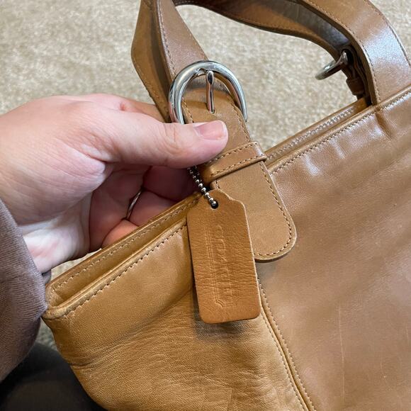 Vintage Coach Soho Waverly Bag #4133 Small Tote Bag Buckskin Leather Tan EUC - Picture 8 of 12